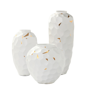 2019展会新品景德镇高温陶瓷系列亚光花瓶M样板房玄关花器组合摆