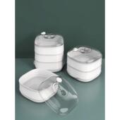 微波炉蒸笼专用器皿加热包子馒头加厚耐高温带盖家用X蒸盒蒸米饭