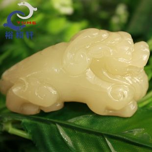 寿山石手件国石真品 结晶芙蓉冻石 手工貔貅L手把件特价裕和轩E6-