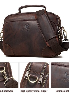 Top Quality Genuine Leather Male OfficKe Bags Casual Shoulde