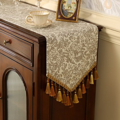 美式复古桌旗法式高级感茶几旗盖布中H古风斗柜电视柜餐桌布长条