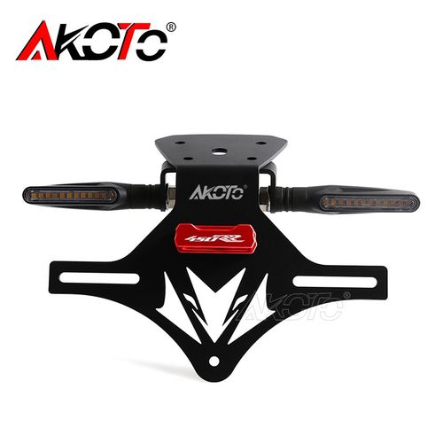 适用凯越450RR改o装 短尾车牌架不锈钢牌照架原厂灯直上牌照框配