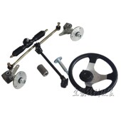 自制改装 四轮卡j丁车配件方向机总成方向盘拉杆万向节配羊角法兰