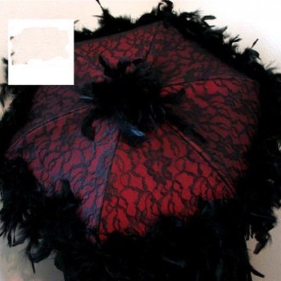 Overlay美国 手作维多利亚迷人深红色蕾丝覆盖婚.礼伞工艺伞