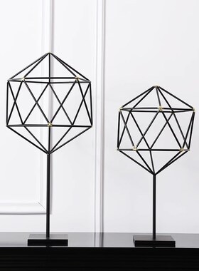 特价现代极简几何金属创意抽象摆件客厅样板间玄关.桌面装饰品
