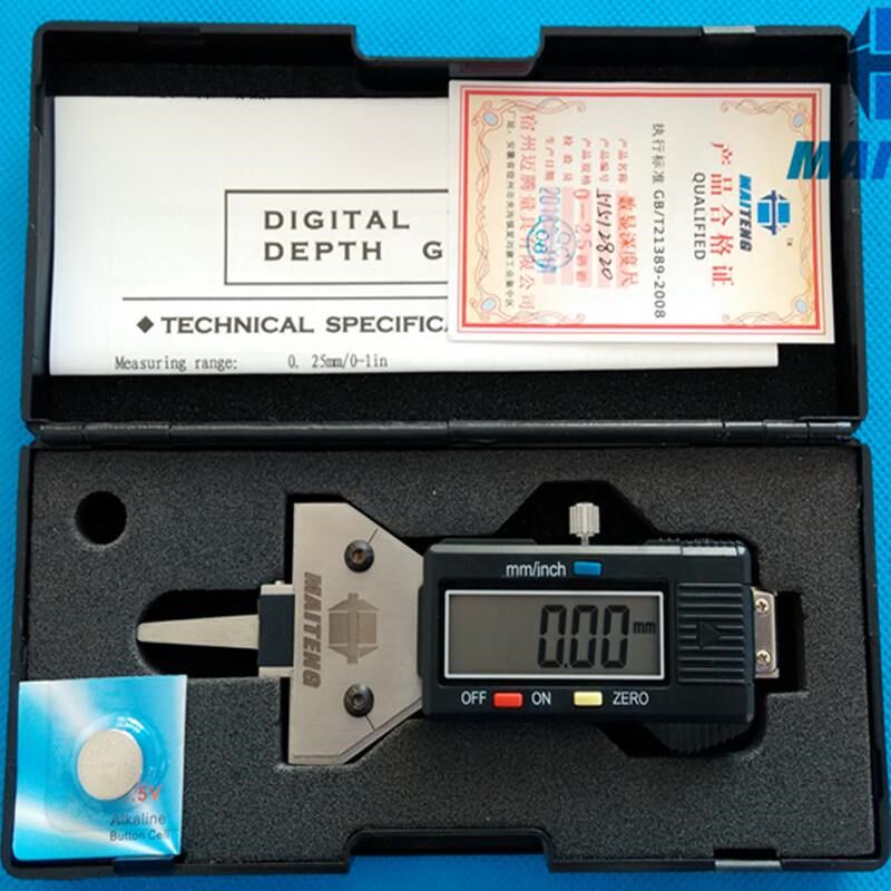 新品迈腾不c锈钢数显胎纹深度尺0-25 轮胎花纹深度测量尺 检测高