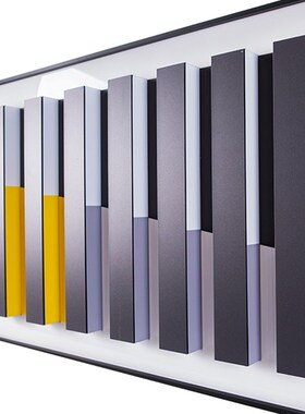 现代简约黄色抽象3D亚克力客厅装饰画卧室挂画横T幅撞色样板房壁