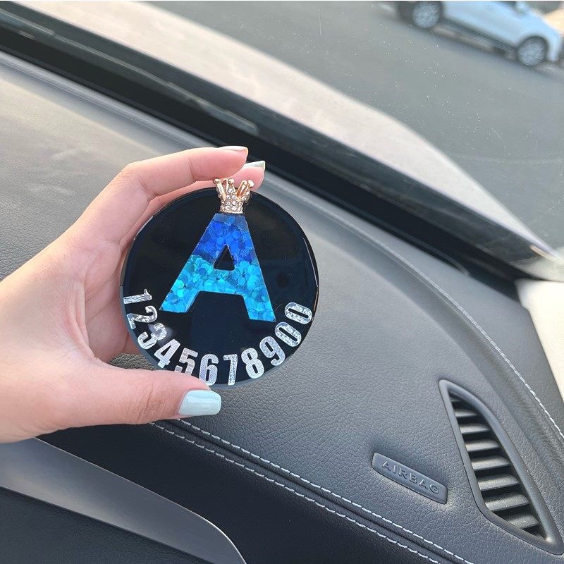 定制字母电话号码m停车牌可临时挪车号码牌车内创意汽车用品女