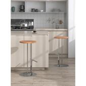 创意不锈钢吧台椅日式 实木高脚凳家用小户型座椅网红Vins酒吧凳子