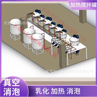 深圳加热搅拌罐食品奶油高速搅拌剪切打散真空消泡反应釜搅拌罐