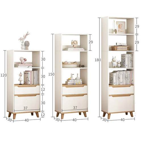 带门书柜书架宽40/50cm收纳柜高120/150/180自由组合木柜子储物柜