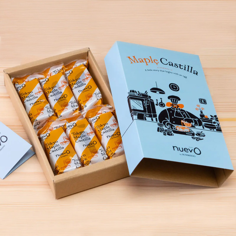 日本进口东京车站限定nuevo文明堂枫糖卡斯提拉蛋糕点心伴手礼盒