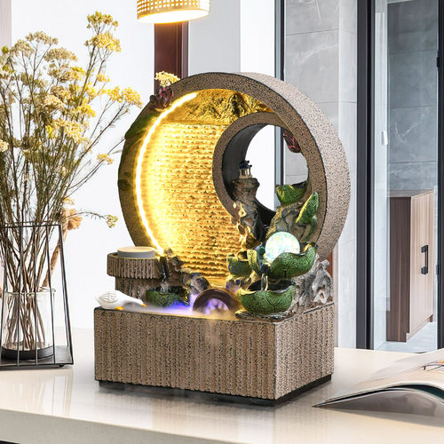 新中式流水生财摆件循环水