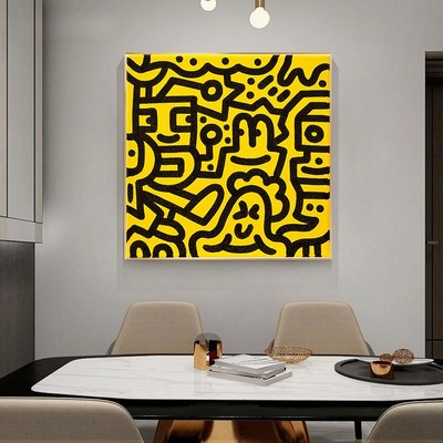 MrDoodle波普涂鸦线条艺术装饰画工作室餐M厅抽象潮流卧室客厅挂