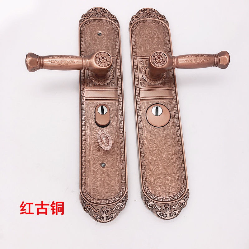 欧式大门锁铝合金l房门锁防盗门锁双开门对开门把手加厚铝合金面