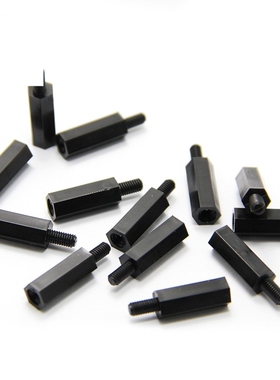 M3黑色尼龙柱螺丝塑料单头六角隔离柱*x5x6x8x10x12x20x30x50+6mm