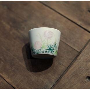 直口主人杯 釉下彩 勿念 手绘茶具 茶杯 盖碗 醉蝶花 品茗杯