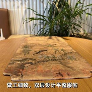 布艺泡茶垫小鸟长方形茶几垫子 相亲相爱防水茶席长条茶垫复古中式