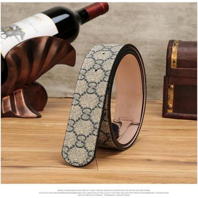 不带头腰带适用双Ｇ扣车线酷奇耐磨带身无扣男款无扣缝线牛皮带身