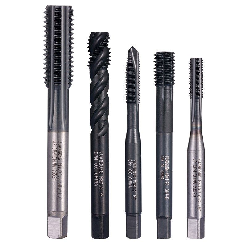 进口不二越粉末高速钢黑色不锈钢螺旋丝锥CPM挤压丝攻P20先端丝锥