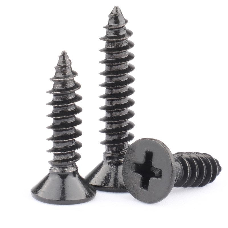 黑色304不锈钢KA十字平头沉头自攻小螺丝M1.4-LM2加长螺钉M3M4M5M