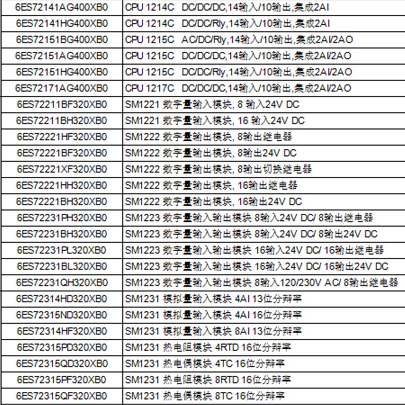 西门子PLC S7-1200 CPU 1211C 1212IC 1214C 1215C 1217C