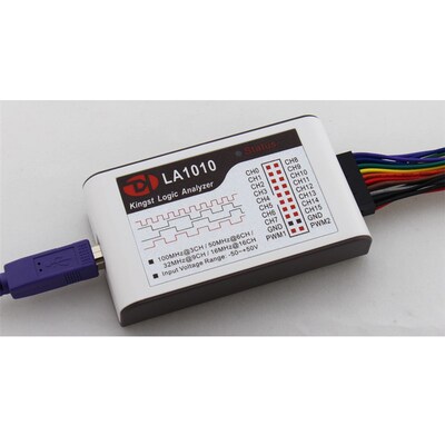 KingstLA1010逻辑分析仪100M采样率16通道可调阈值PWM输出x2便携