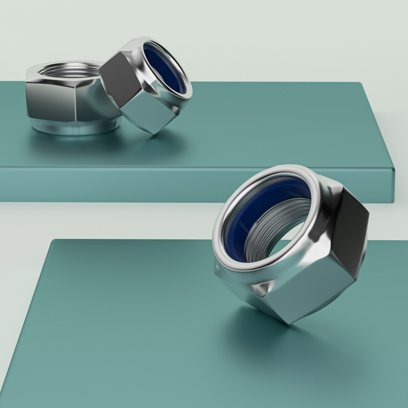 304不锈钢尼龙防松螺母防滑螺母M2M2.5M3MM4M5M6M8M10M12