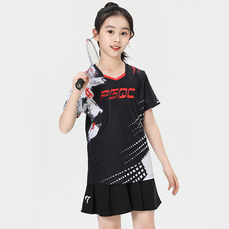 2023夏d季儿童羽毛球训练服时尚专业团队速干运动套装女童比赛球