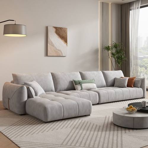 意式轻奢简约免洗科技布沙发客厅大小户型网红款布艺沙发贵妃组合