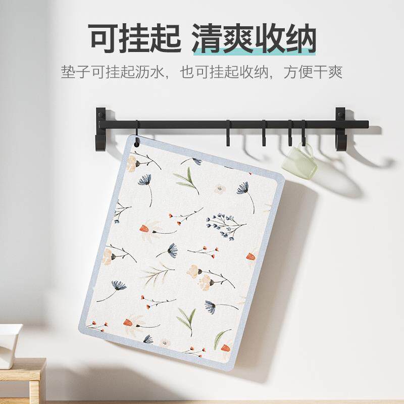 极速厨房沥水垫吧l台硅藻泥吸隔水垫茶台热垫花蕊厨房子碗杯盘杯