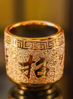 极速沙金陶g瓷小酒杯财神茶杯供水杯金沙三五连杯家用