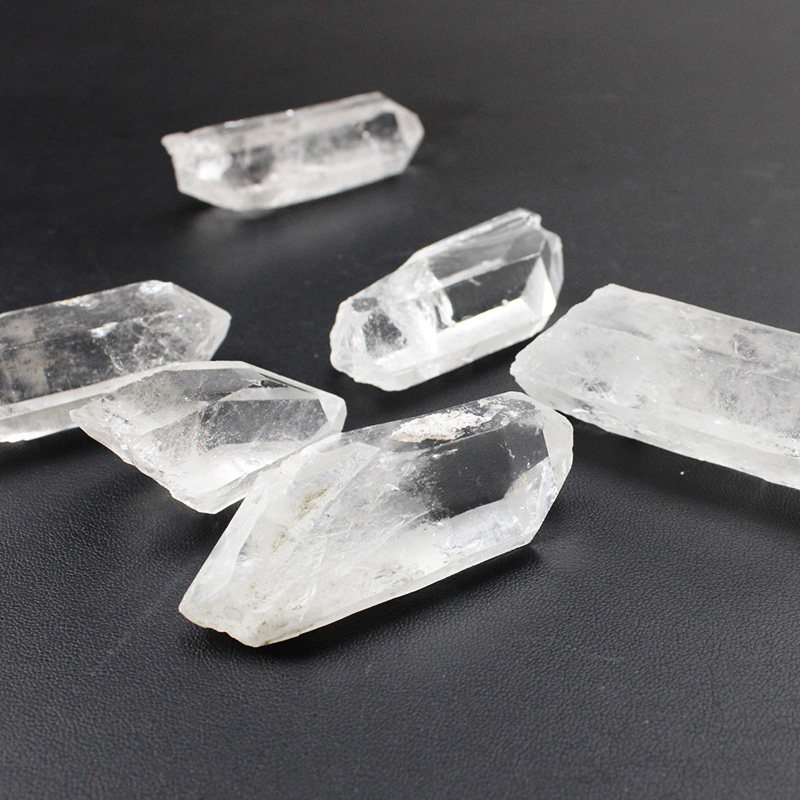 极速易晶缘天然喜马拉雅水晶原石摆件G白色透体柱状矿石带七彩光