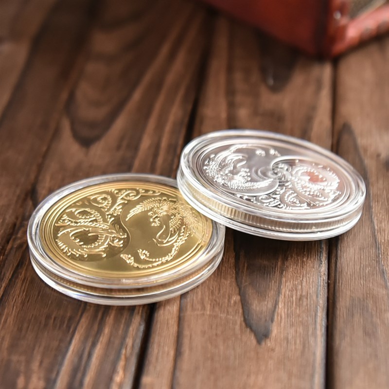 极速龙凤纪念章币太极币立体浮雕中国风金属O徽章创意小玩意礼品