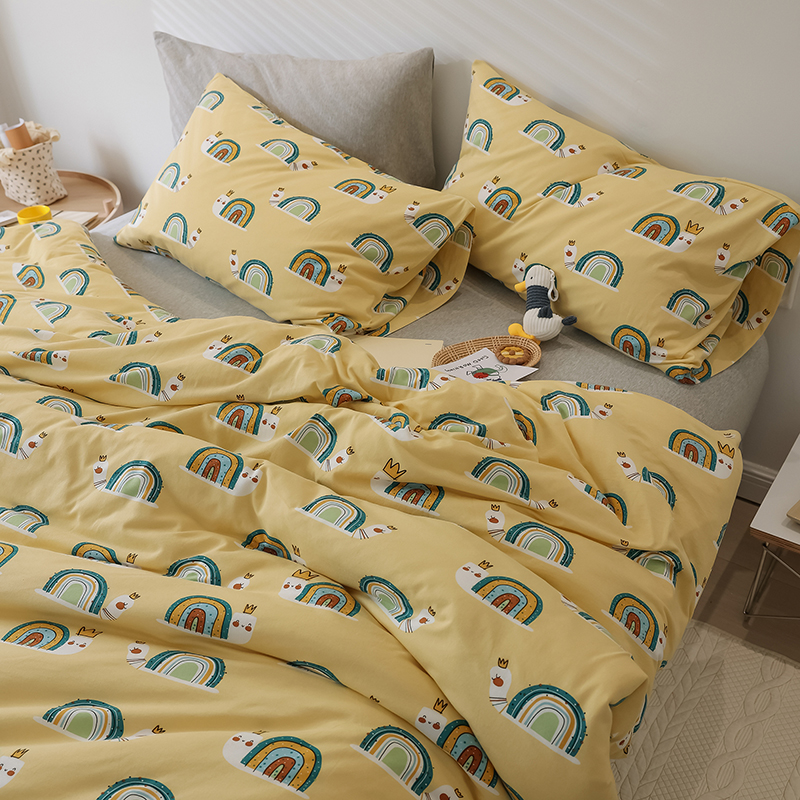 极速动物 A类印花长绒s棉四件套 全棉床单被套床笠1.8m床上用