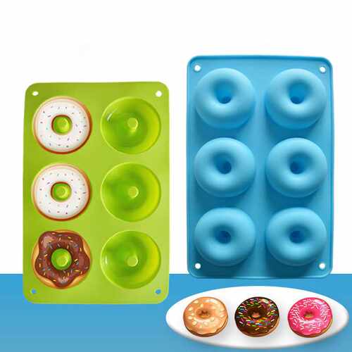 极速6 Grd Donut Monld Home  Slcone Bakery Bakng Pan Decora
