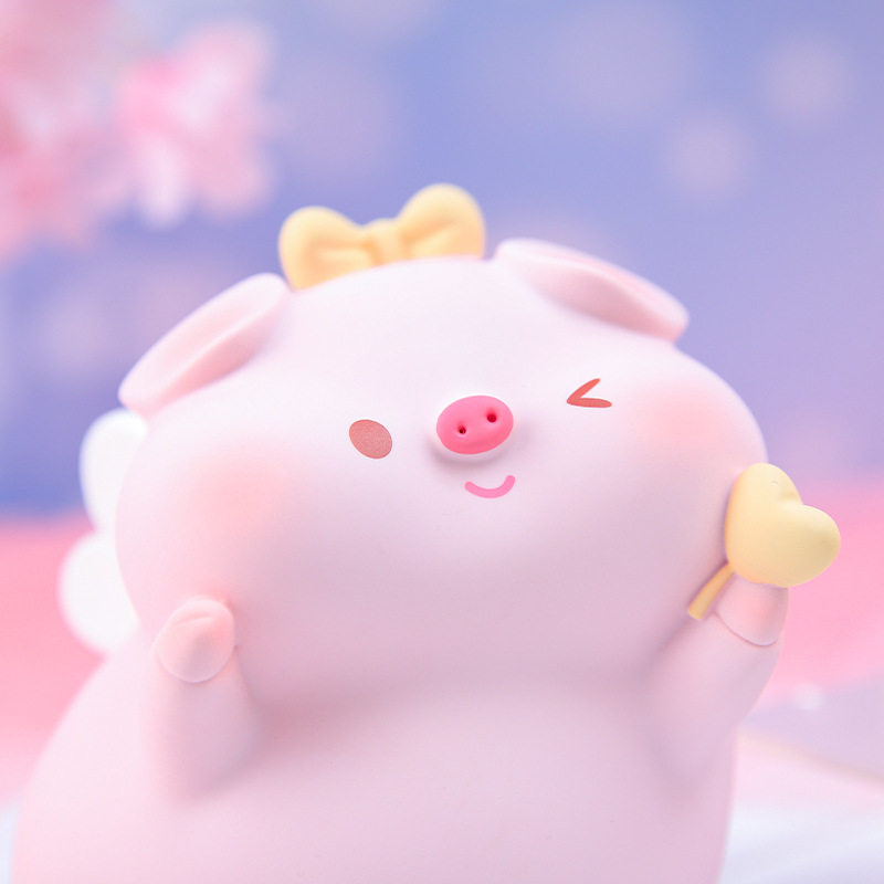 极速网红爱呦猪宝存钱罐卡通搪胶防摔品储蓄罐儿T童情人节生日礼