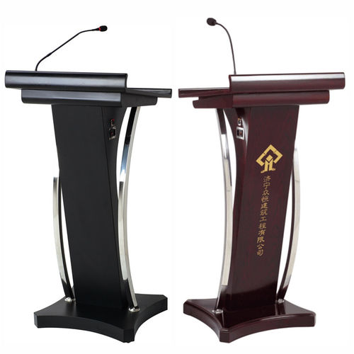 极速新款带音响多媒体演讲台配话筒会议台多功能主持X台实木发言