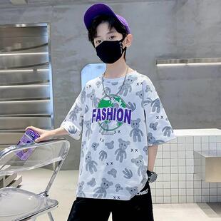 极速童.装男童短袖t恤夏r装2023新款儿童中大童男孩夏款纯棉上衣