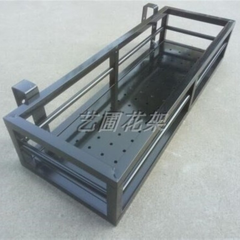 极速爆品定制不锈钢花架阳台v护栏花架挂式悬挂栏杆挂钩花架墙壁