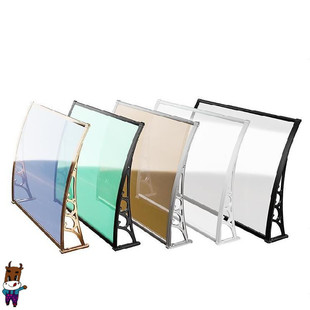 极速遮阳棚防雨雨棚静外垫pcvPC透明户音隔热房檐露Z台门顶简易