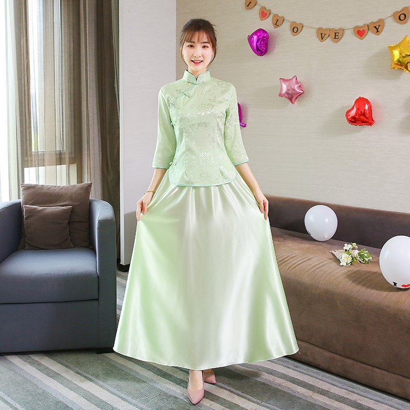 极速民国古装伴娘服中国风2025新款春I季中式婚礼长款气质姐妹团