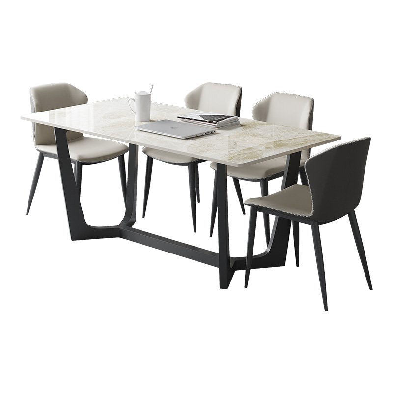 极速岩板餐桌意式轻奢家用小户型z餐桌椅组合2023新款北欧长方形