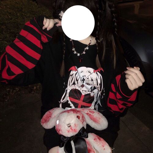 极速Emo Style Women Sreetuwear Gothic Anime Sweatshirts Punk
