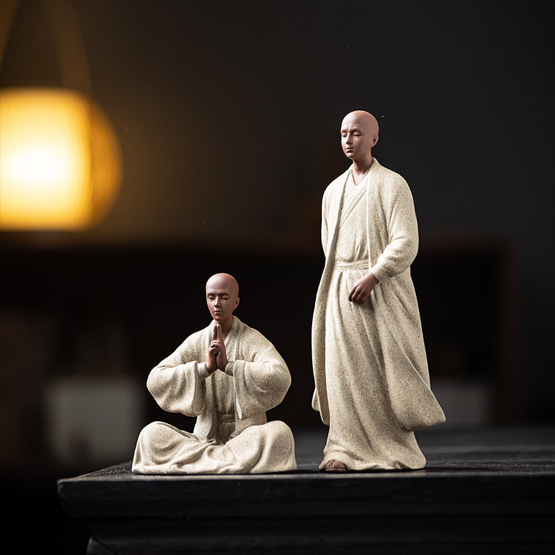 极速陶瓷禅意摆件中式小僧家居客厅书房博古架办公桌Y面书架饰品,家居饰品,桌面摆件,淘宝优惠券,粉丝福利购,淘宝优惠卷