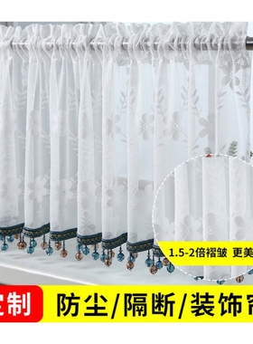 极速白色蕾丝窗帘半帘公主卧室纱网E厨房卫生间纱门帘纱窗帘免打
