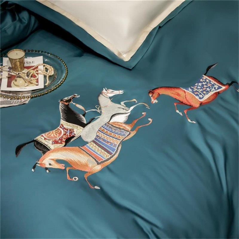 极速欧式宫廷风全棉四件套轻奢刺绣双F人被套长绒棉床单1.8m床笠