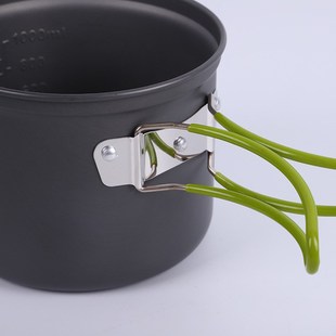 厂家销售多人套锅野营组合套装锅餐具便携户外炊具锅具硬质软化铝