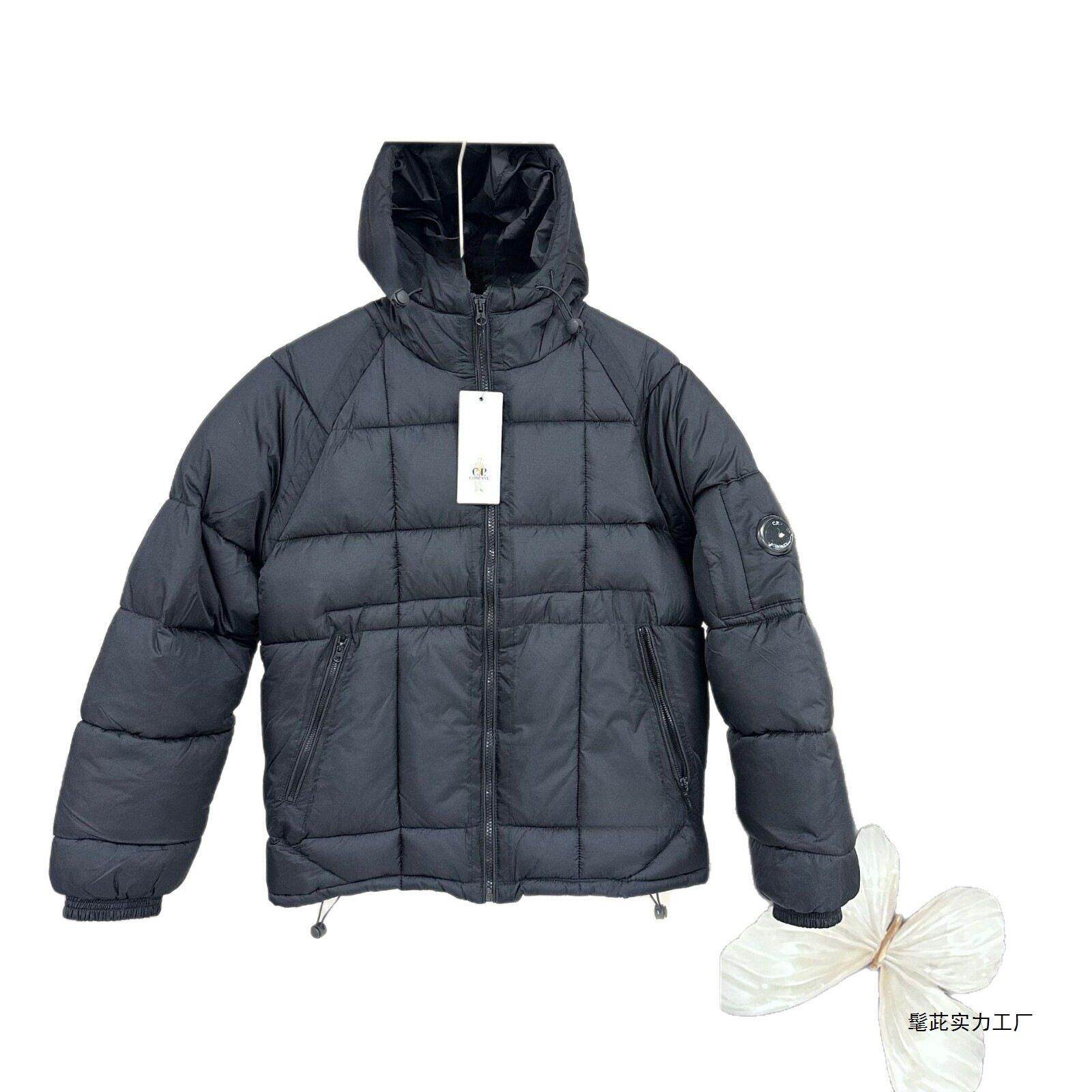 海外棉服格子绗线徽章镜片美式面包服连帽户外黑色橄榄绿蓝色