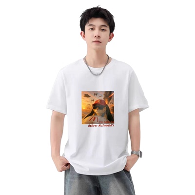 当潮马100%纯棉短袖T恤男女夏装宽松百搭ins潮流半袖DM021-DCM01